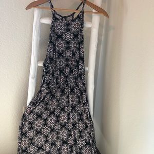 French Grey Halter Dress - Black